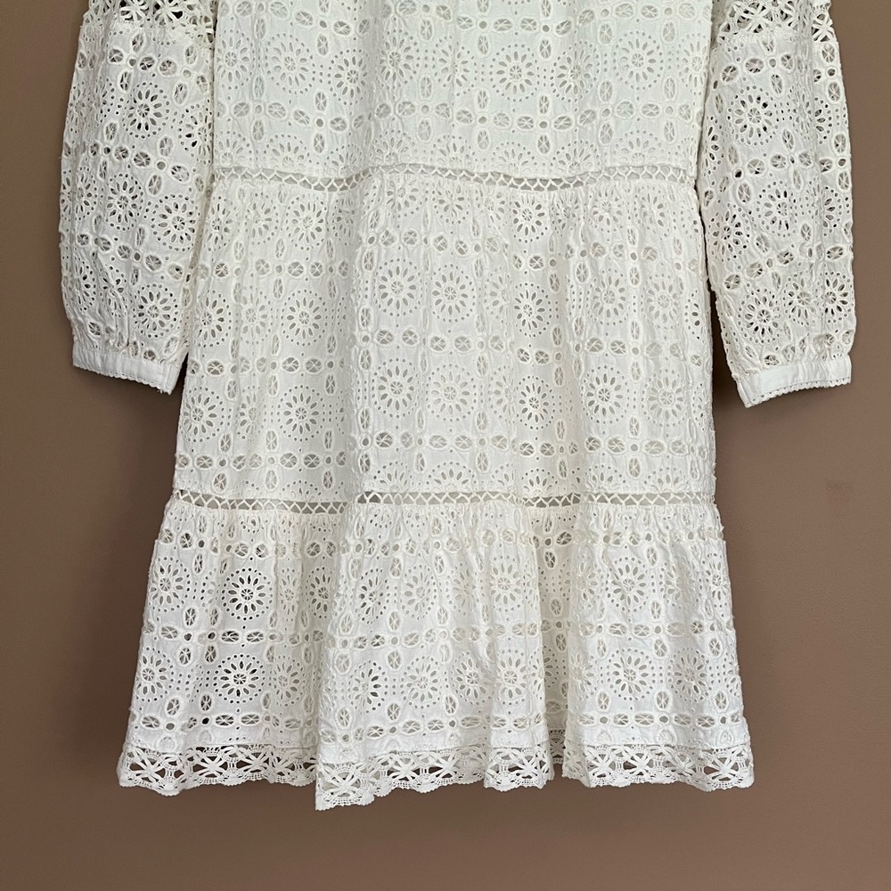 {Vineyard Vines} Tiered Eyelet Ruffle Dress in White - Womens Medium - NWT - Picture 7 of 10